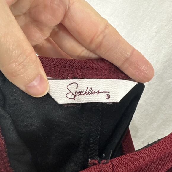 Speechless Y2K Red Halter Asymmetrical Bow Midi Dress Womens S Dark Whimsical - Picture 3 of 12